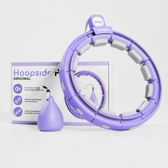 Leiser Smart Hula Hoop Gymside Hoopside Pro: для схуднення та фітнесу, з масажними шипами, 18 знімних секцій, фіолетовий