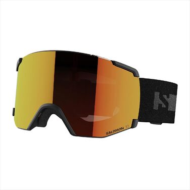 Унісекс лижна маска Salomon S/View, чорна, розширене поле зору, антифог, для сноуборду та гірськолижного спорту