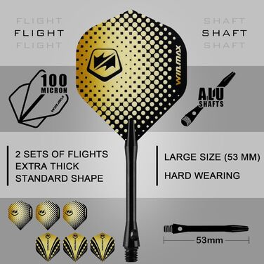 Дарти WIN.MAX Tungsten 90% - 3 шт, 18 г, професійні (золоті)