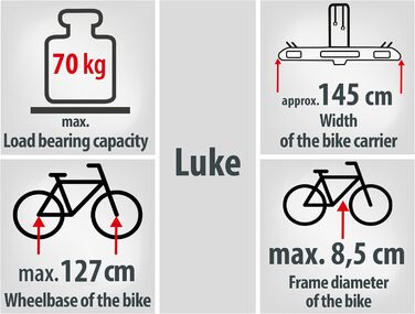 Велотримач EUFAB 11556 для фаркопу: Amber 4 - переноска на 4 велосипеда