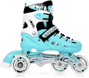 Ковзани фігуристичні Nils 4-в-1 регульовані - для дівчаток та хлопчиків, жінок - NH10905 (Блакитний, M (35-38))