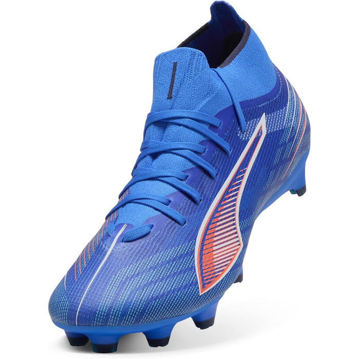 Жіночі футбольні бутси PUMA Ultra 6 Match+ FG/AG, розмір 40 EU, кольори: блакитний, білий, червоний