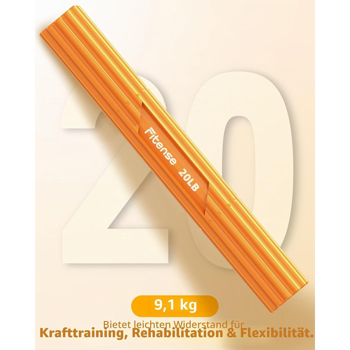Fitense Flex Therapie Bar Kit: Розвантажувач для зап'ястя (помаранчевий) для тенісного ліктя, гольфарського ліктя та тендиніту. Тренажер для рук, збільшення сили хвата.