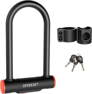 Замок для велосипеда U-подібний з кріпленням, 16 мм, 3 ключі, висока безпека, для велосипеда, мотоцикла, електробіка, гірського велосипеда, скутера. Внутрішні розміри 24,3 x 8,9 см