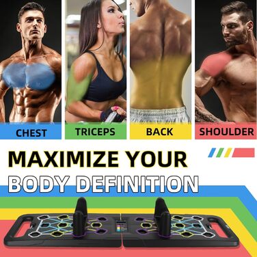 Багатофункціональна дошка для віджимань 24 в 1 з автоматичним лічильником, складаний тренажер для дому та калістеніки, чорний