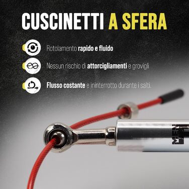 Професійне скакалка для фітнесу, 3,5 м – Crossfit Double Under – чорного або срібного кольору