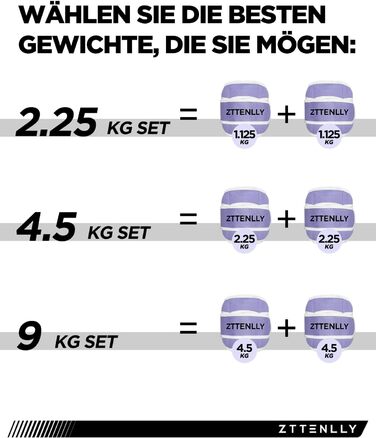 Важкі манжети на ноги та руки - Регульовані вантажні манжети для щиколоток/зап'ясть 0.45-9 кг, фітнес-ваги для дорослих та дітей, йога, біг, спортзал, фіолетовий 9 кг
