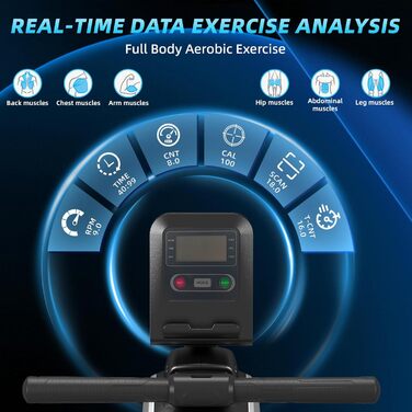 Гребний тренажер Dskeuzeew для дому, складний, 16 рівнів опору, магнітний, до 160 кг, Slide-Rails