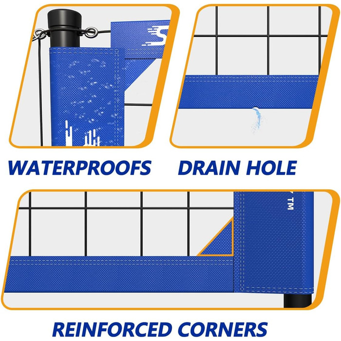 Волейбольна сітка для вулиці з регульованими алюмінієвими стійками (блакитна)