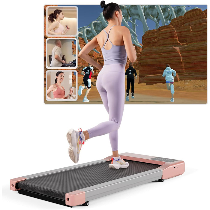Lacuffy Walking Pad 2.5 - біговий доріжки для дому з керуванням через додаток, максимальне навантаження 136/159 кг, біговий стіл для дому та офісу, з експертськими тренуваннями та мульти-рейсами