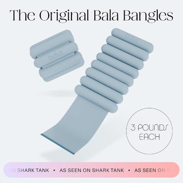 Набір обважнювачів для рук та ніг Bala Bangles для фітнесу, йоги та пілатеса, силіконові регульовані браслети для тренувань (6 фунтів, колір Sea)