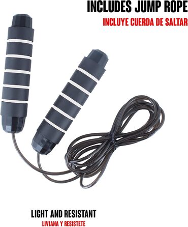 Набір для тренувань Calma Dragon 2 в 1: ролер для пресу та скакалка. Домашній фітнес-зал. Чорний колір