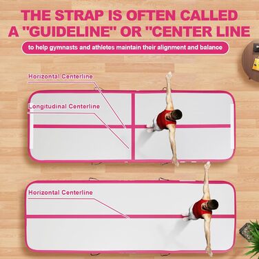 FBSPORT Airtrack Matte - килимок для гімнастики та йоги, 600x100x20 см (рожевий)