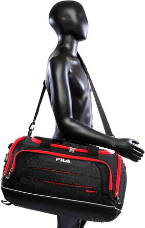 Спортивна сумка FILA Cypress Unisex, маленька сумка для спорту та тренувань, Onyx/Red (один розмір)