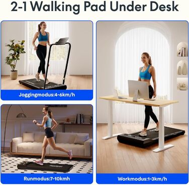 Бігова доріжка FlexiSpot Walking Pad DynamicX PLUS для дому та офісу, чорна. Складана, з пультом, LED дисплеєм, 4-в-1