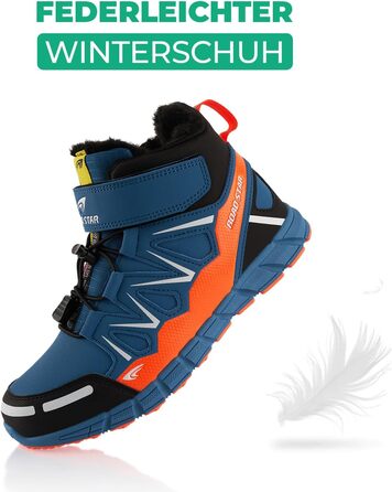 Черевики для ходьби жіночі та чоловічі, зимові, з утеплювачем, кольори: синій, помаранчевий, розмір 43 EU