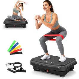Віброплатформа HomeFitnessCode Mini для жінок - тренажер з різними рівнями інтенсивності, вібротренажер для дому, схуднення, нарощування м'язів, тренування всього тіла, чорний