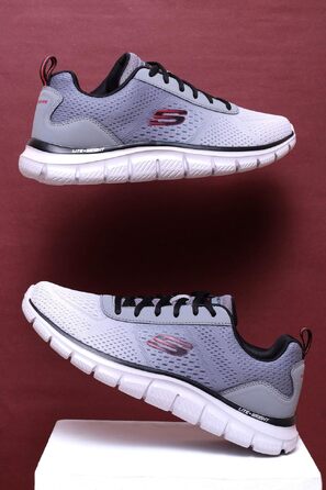 Чоловічі кросівки Skechers Max Cushioning Arch Fit (розмір 48.5 EU, колір Gray Black) — ортопедичні з амортизацією