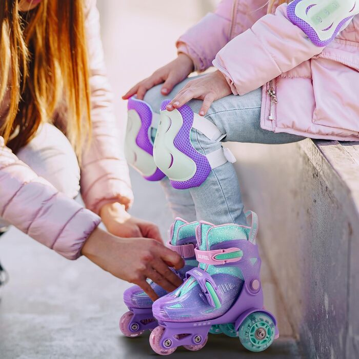 Ролики дитячі SULIFEEL регульовані, світлові, для дівчаток та хлопчиків, баланс, для початківців, розмір S (29-32 EU) та XS (25-28 EU)
