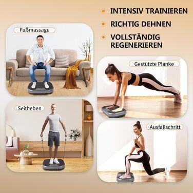 Платформа для вібраційного тренування KRYLIX: схуднення, лімфодренаж, фітнес з еластичними гумками для жінок та чоловіків