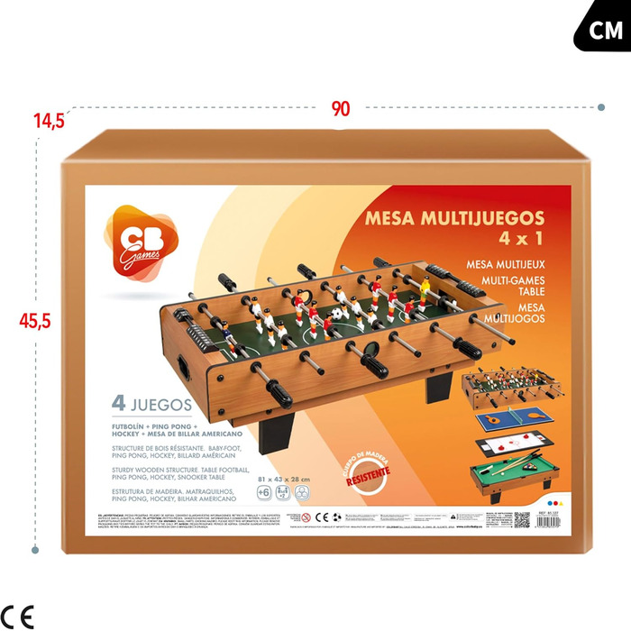 Дитячий ігровий стіл 4 в 1 ColorBaby CBgames, багатофункціональний, компактний, 4 гри в комплекті