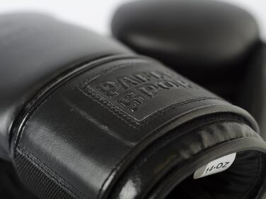 Боксерські рукавички Paffen Sport Black Logo, натуральна шкіра, 14 унцій, для спарингів і тренувань з боксу, кікбоксингу, муай тай, K1 та інших єдиноборств
