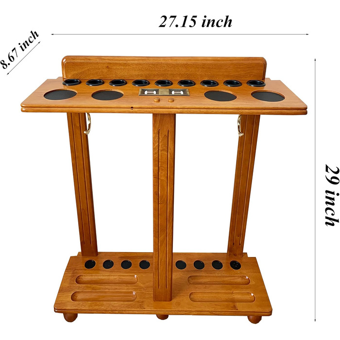 Стенд для зберігання 9 київ для більярдного столу Boden з аксесуарами, лічильник, класичний дуб, масив дерева