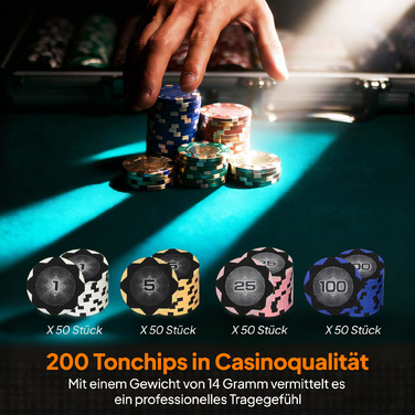 Набір покерних фішок у кейсі, з кубиками, кнопкою ділера, 2 колодами карт, сріблястого кольору