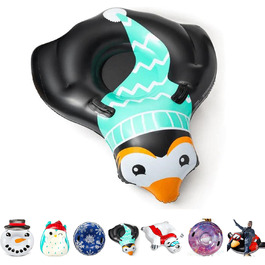 Надувний сніговий сніговик-пончик, сніговий рожок, іграшка для снігу для дорослих та дітей, сімейний відпочинок на свіжому повітрі, катання на снігу після катання на лижах або сноуборді (Пенгвін)