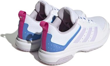 Жіночі кросівки Adidas Ligra 7 Indoor для залу (48 EU, білий, сріблястий, синій)