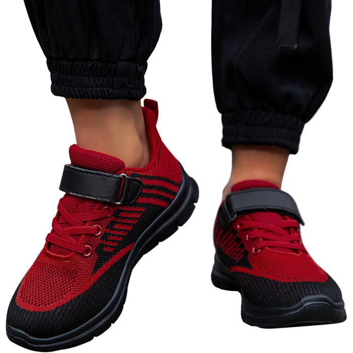 Дитячі спортивні кросівки для залу та фітнесу. Біла підошва, кріплення на липучці. Червоний колір, 30 EU