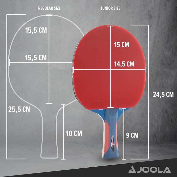Дитяча тенісна ракетка JOOLA Rosskopf Junior Pro, ITTF, для змагань, 5 зірок, синьо-червона ручка, губка 1.8 мм