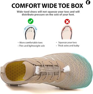 Чоловічі та жіночі аквашузи Barfußschuhe, швидковисихаючі, для плавання, пляжу та фітнесу, розмір 36-47, колір хакі