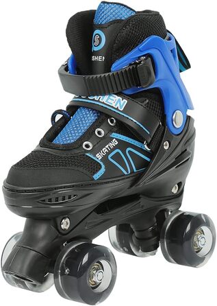 Дитячі ролики на 8 колесах (синьо-чорні, без світла, розмір S (27-32))