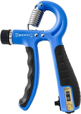 Набір для тренування сили хвата FLYFE (5 шт.) - тренажер передпліччя, ручний стискач, регульований опір, розтягувач пальців, кільце для хвата, м'яч для зняття напруги та тренажер пальців для чоловіків та жінок, відновлення після травм, блакитний