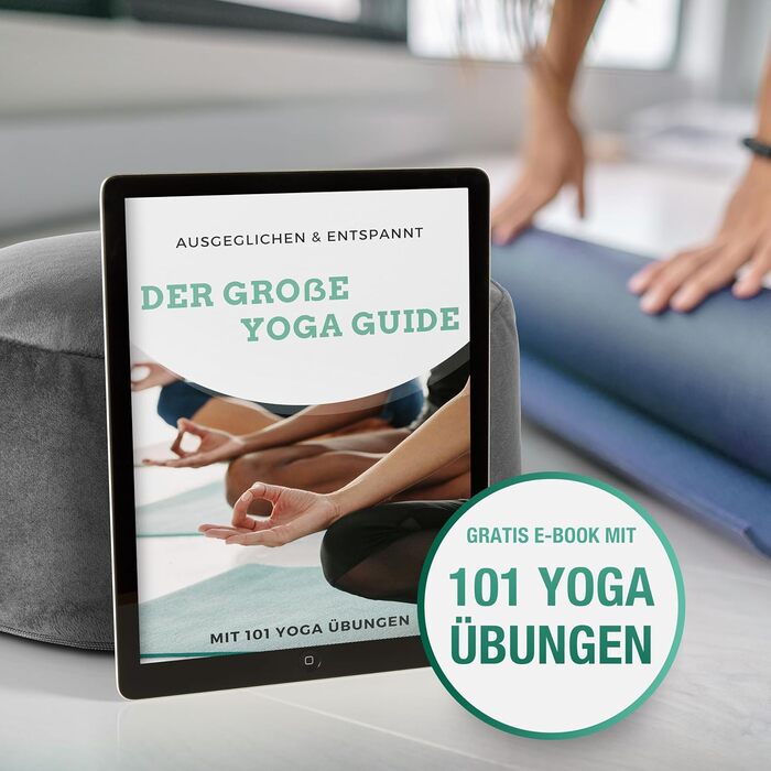 Йога подушка для медитації – кругла подушка з наповнювачем з лушпини гречаниці – 30 см, 14 см, збірна інструкція (PDF), знімний оксамитовий чохол (антрацит)