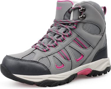Жіночі трекінгові черевики для хайкінгу та туризму. Зручні, з антиковзкою підошвою. Кольори: рожевий, сірий. Розмір 36 EU