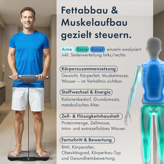 Інтелектуальна вага з аналізом складу тіла - WiFi та Bluetooth, TFT LCD дисплей, вимірювання жиру, м'язової маси, крокомір, акумулятор 800 mAh, сенсори для аналізу тіла