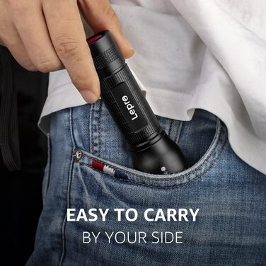 LED ліхтарик Lepro LE000: надпотужний, 5 режимів, водонепроникний, для кемпінгу, туризму, риболовлі, подарунок, з функцією зуму