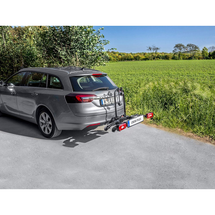 Велосипедний багажник EUFAB CROW BASIC для 2 велосипедів (E-bike), на фаркоп, частково зібраний, чорний