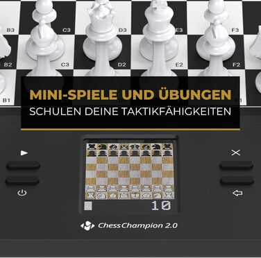 Електронний шаховий комп'ютер Millennium M808 ChessChampion 2.0 з підказками та навчальним режимом, для початківців, дітей і мобільного використання