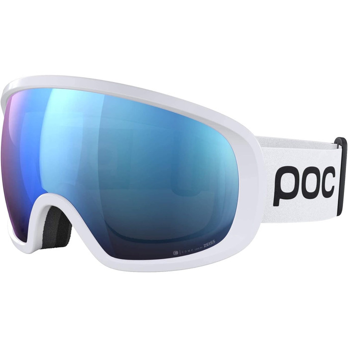 Гірськолижна маска POC Fovea Clarity Comp для змагань, біло-синя, антивідблиск, вентиляція