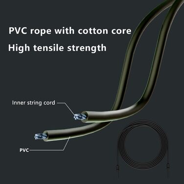 Стрибкове канат Springseil: 300 см, ПВХ-канат з бавовняним ядром, ергономічні ручки, регульована довжина, чорний
