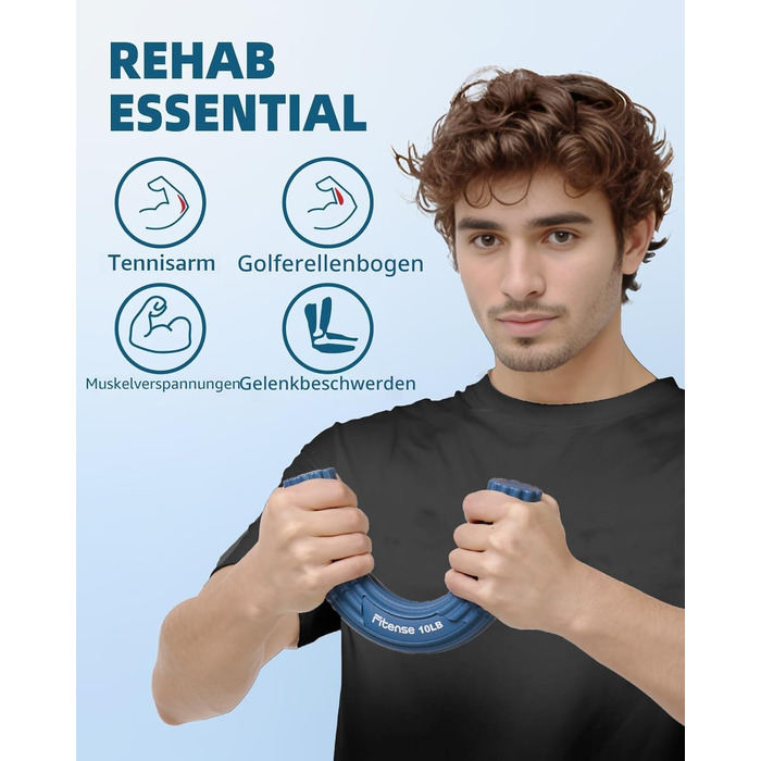 Fitense Flex Therapie Bar Kit: Набір для реабілітації та зміцнення кистей рук (блакитний, чорний, жовтий, сірий)
