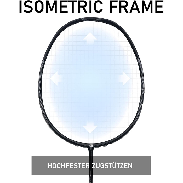 Бадмінтонна ракетка OGEENIER: Графіт, Легка, Професійна, з карбоном, з неслизькою ручкою та сумкою (Чорний)
