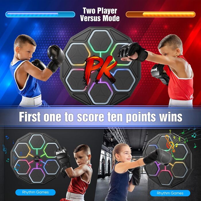 Музичний боксерський тренажер: електронна машина для ударів з Bluetooth, 11 швидкостей, 3 режими, лічильник, подарунок для дорослих та дітей