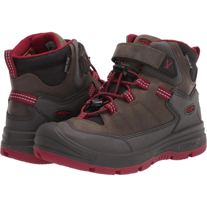 KEEN Redwood Mid - водонепроникні трекінгові черевики для жінок та чоловіків, 29 EU, сірий/червоний