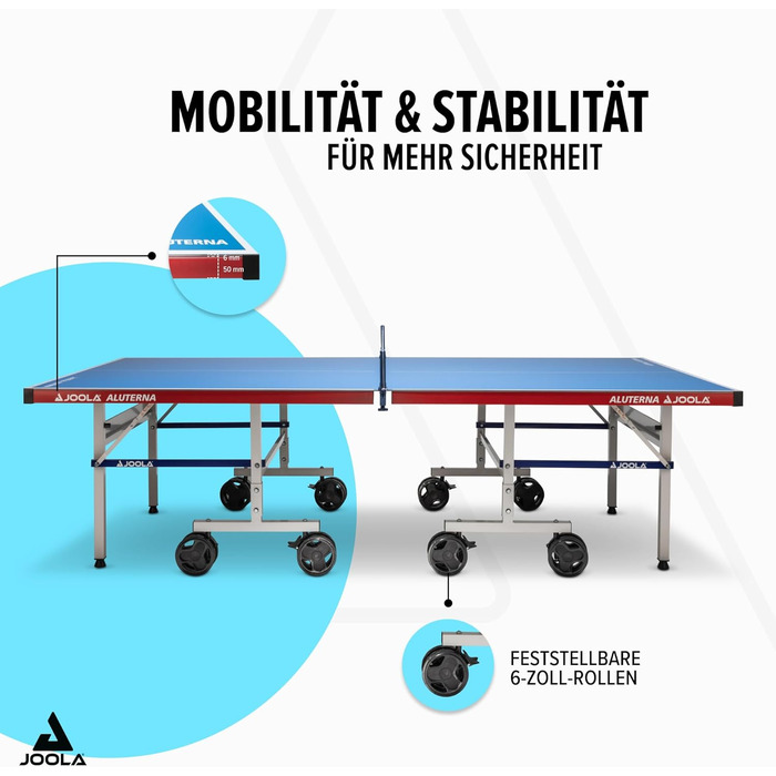 Стіл для настільного тенісу JOOLA Outdoor, професійний, 6 мм алюмінієва композитна поверхня, складана конструкція, з сіткою, для вулиці, вологостійкий
