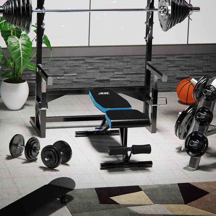 JX FITNESS Регульована універсальна лавка для жиму та тренувань, 90 градусів, багатофункціональна фітнес-лавка для вправ на прес, біцепс, спину, з підставкою для ніг, чорна