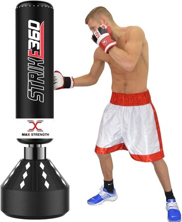 Стійкий боксерський мішок 1,8 м Max Strength для боксу та кікбоксингу, MMA, фітнесу, чорний, самостійний тренажер